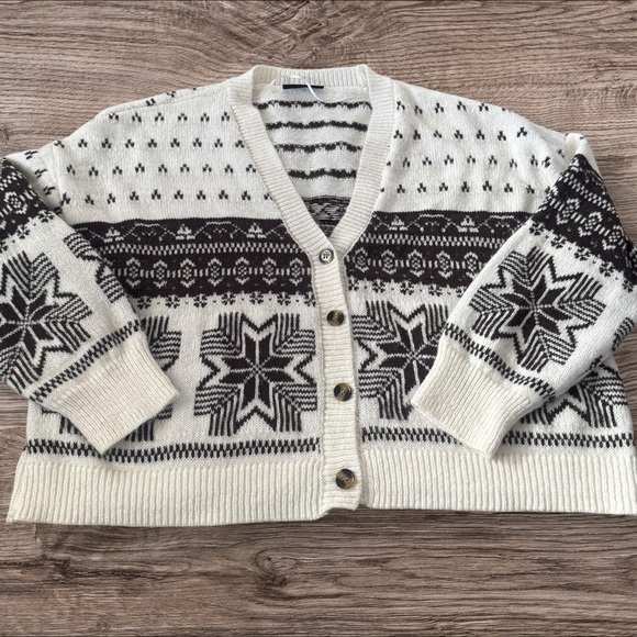Lane Bryant snowflake fair isle button sweater size 22/24 - Picture 1 of 12